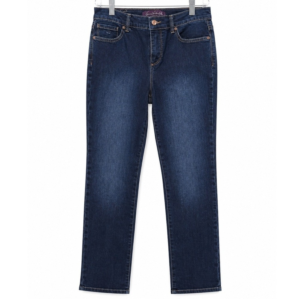 Gloria Vanderbilt Amanda High Rise Tapered Jeans Dark Wash Blue Womens 4P Petite